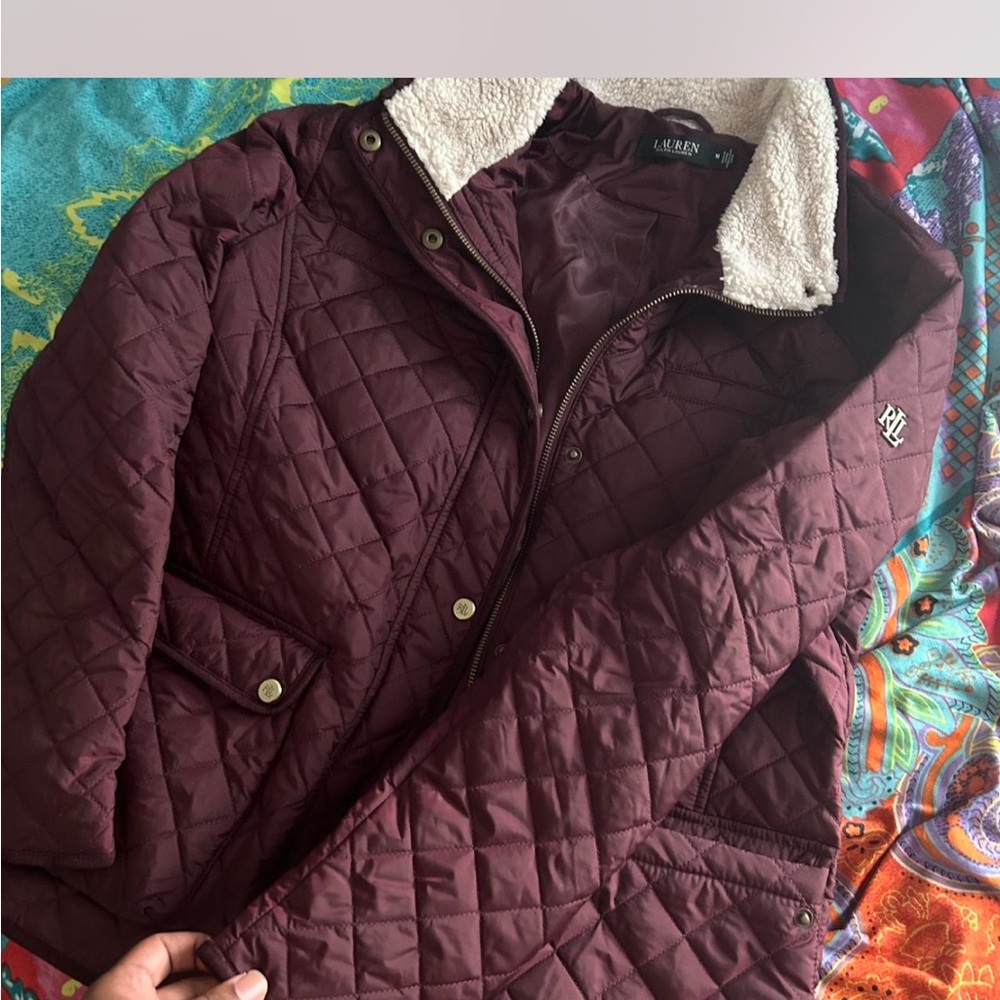 Lauren Ralph Lauren burgundy quilted Puffer Jacket
